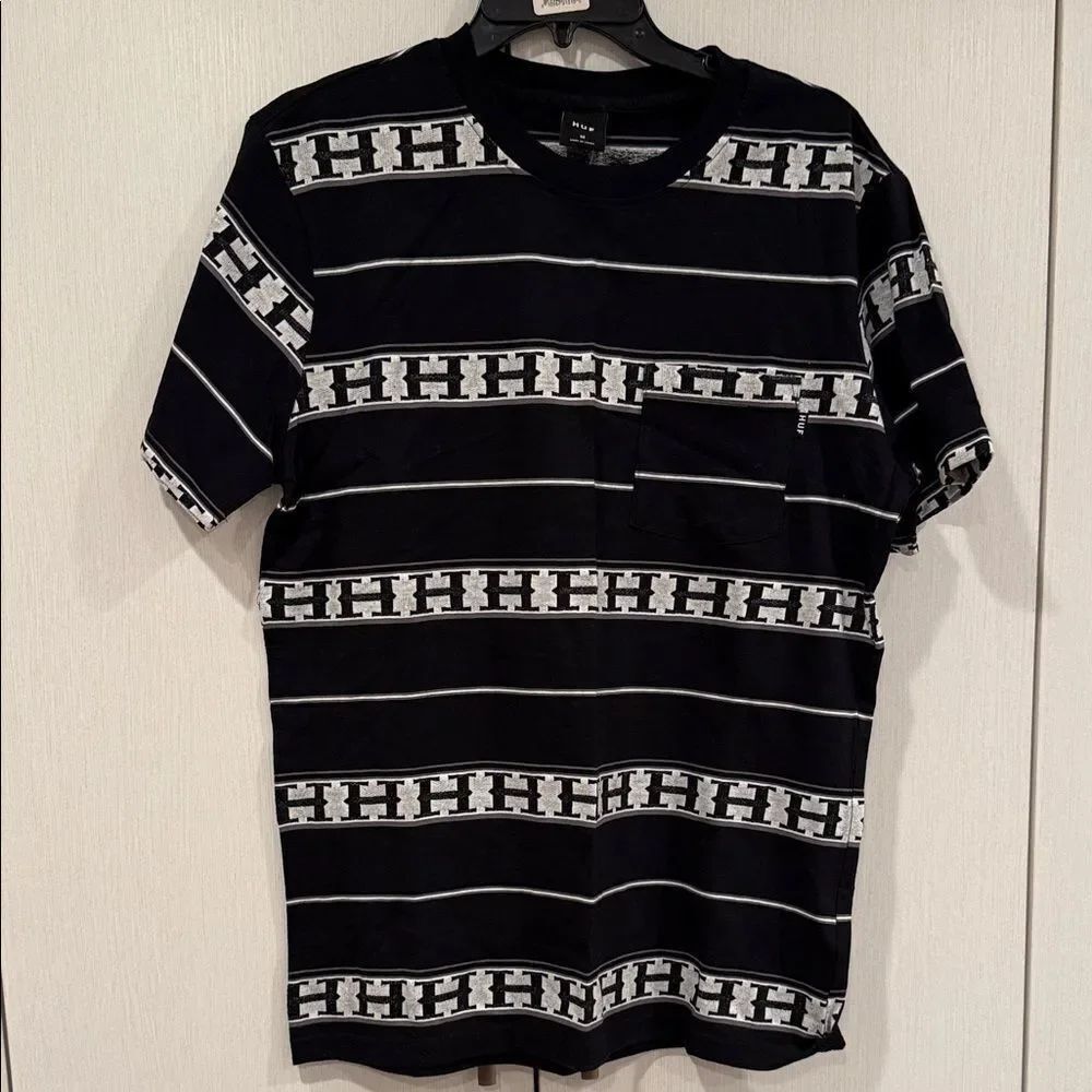 HUF Black and White Patterned Tee